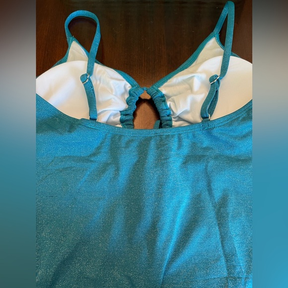 NWT CUPSHE One Piece Plunging Ruched O-Ring Cheeky High Cut Sparking Lurex - Picture 7 of 10